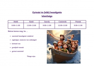 Gyónási és (lelki) beszélgetés lehetősége