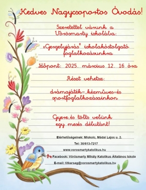 Kedves Nagycsoportos Óvodás!