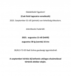 Ebédelősök figyelem!