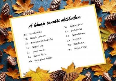A hónap tanulói októberben
