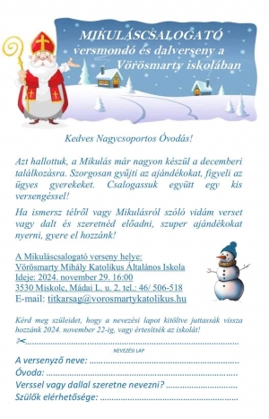 Várjuk szeretettel a nagycsoportos óvodásokat erre a szuper versenyre!