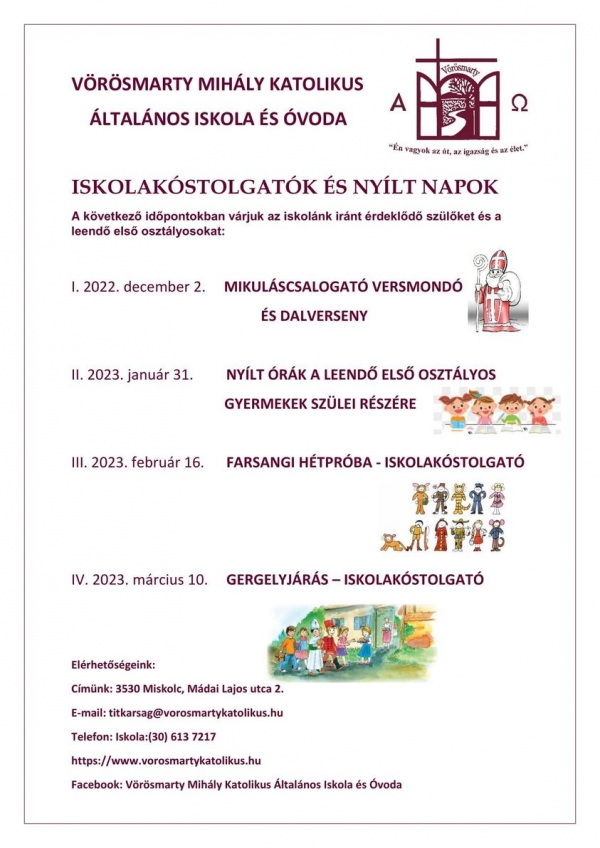 Iskolakóstolgató programjaink