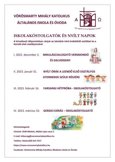 Iskolakóstolgató programjaink