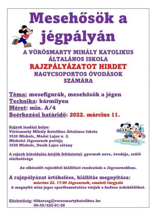 Mesehősök a jégpályán-rajzpályázat