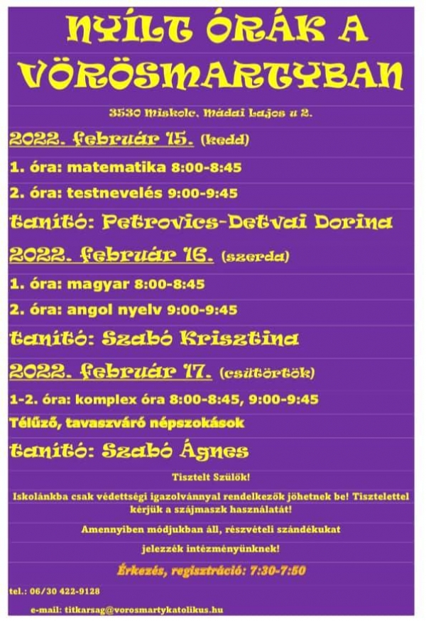 Nyílt napok iskolánkban