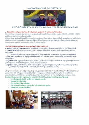 Hagyományőrző osztályunk indul