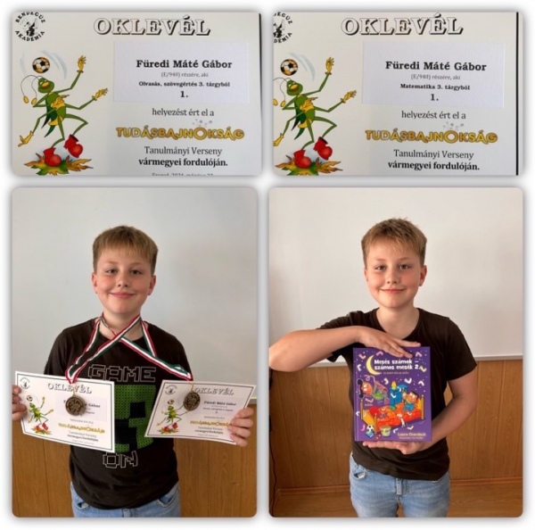 „Tudásbajnokság” vármegyei első helyezés